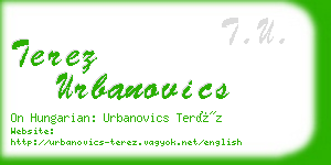 terez urbanovics business card